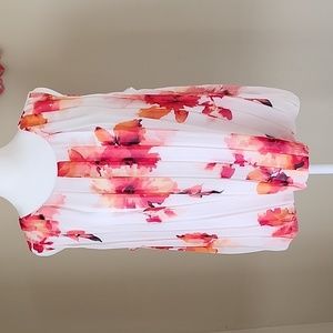 Womens Calvin Klein pink floral blouse.